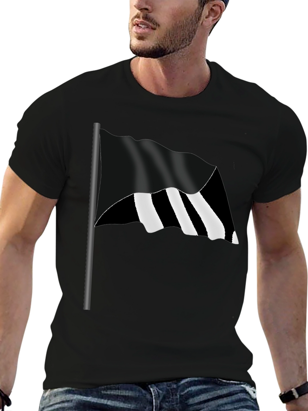 Striped Flag Graphic Tee - Bold Style