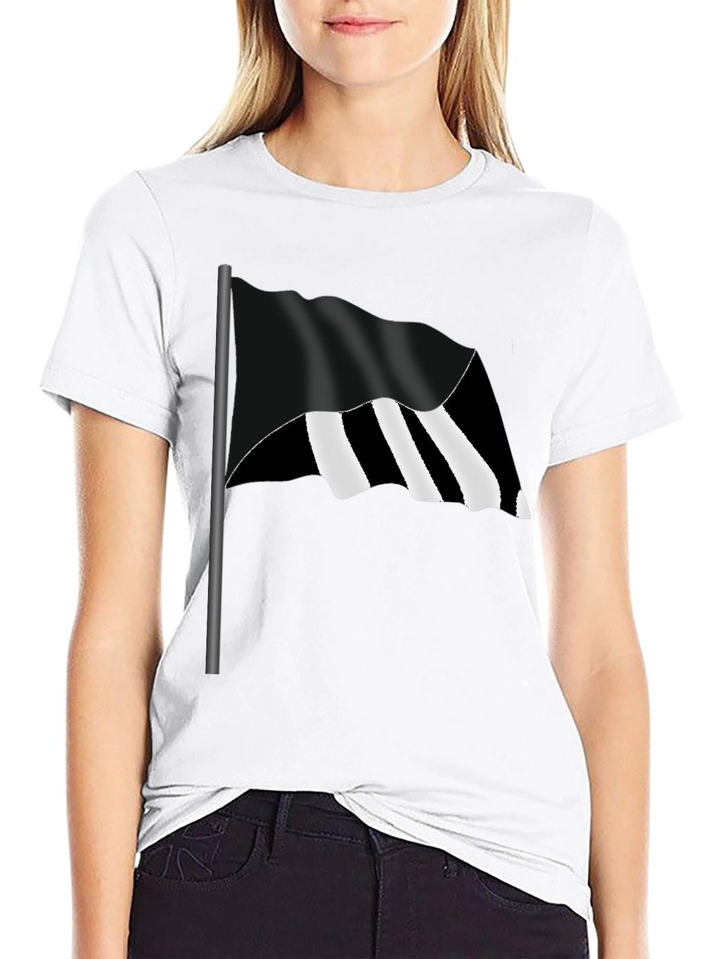Striped Flag Graphic Tee - Bold Style