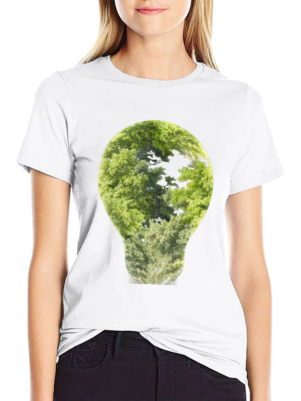 Nature Bulb Graphic Tee - Black Cotton Blend