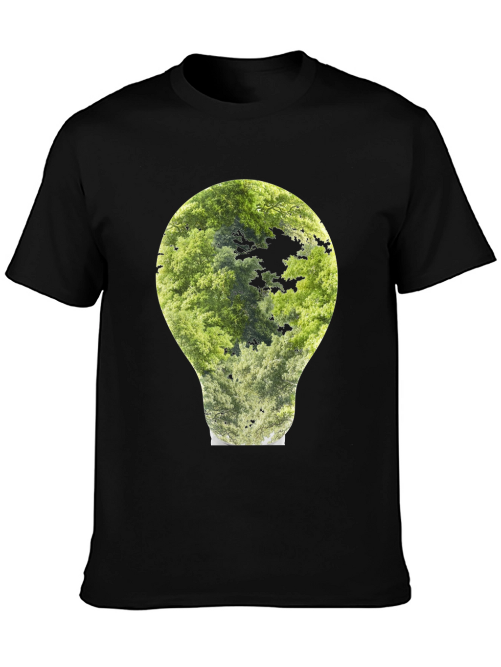 Nature Bulb Graphic Tee - Black Cotton Blend