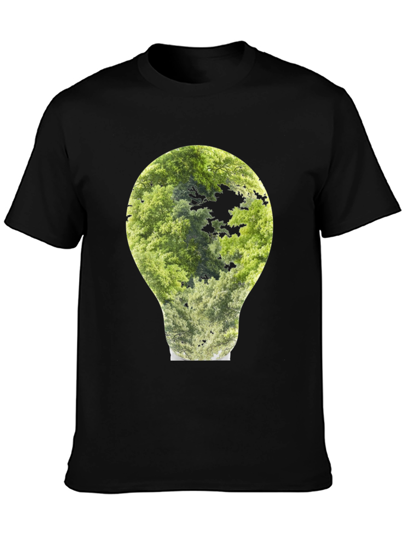 Nature Bulb Graphic Tee - Black Cotton Blend