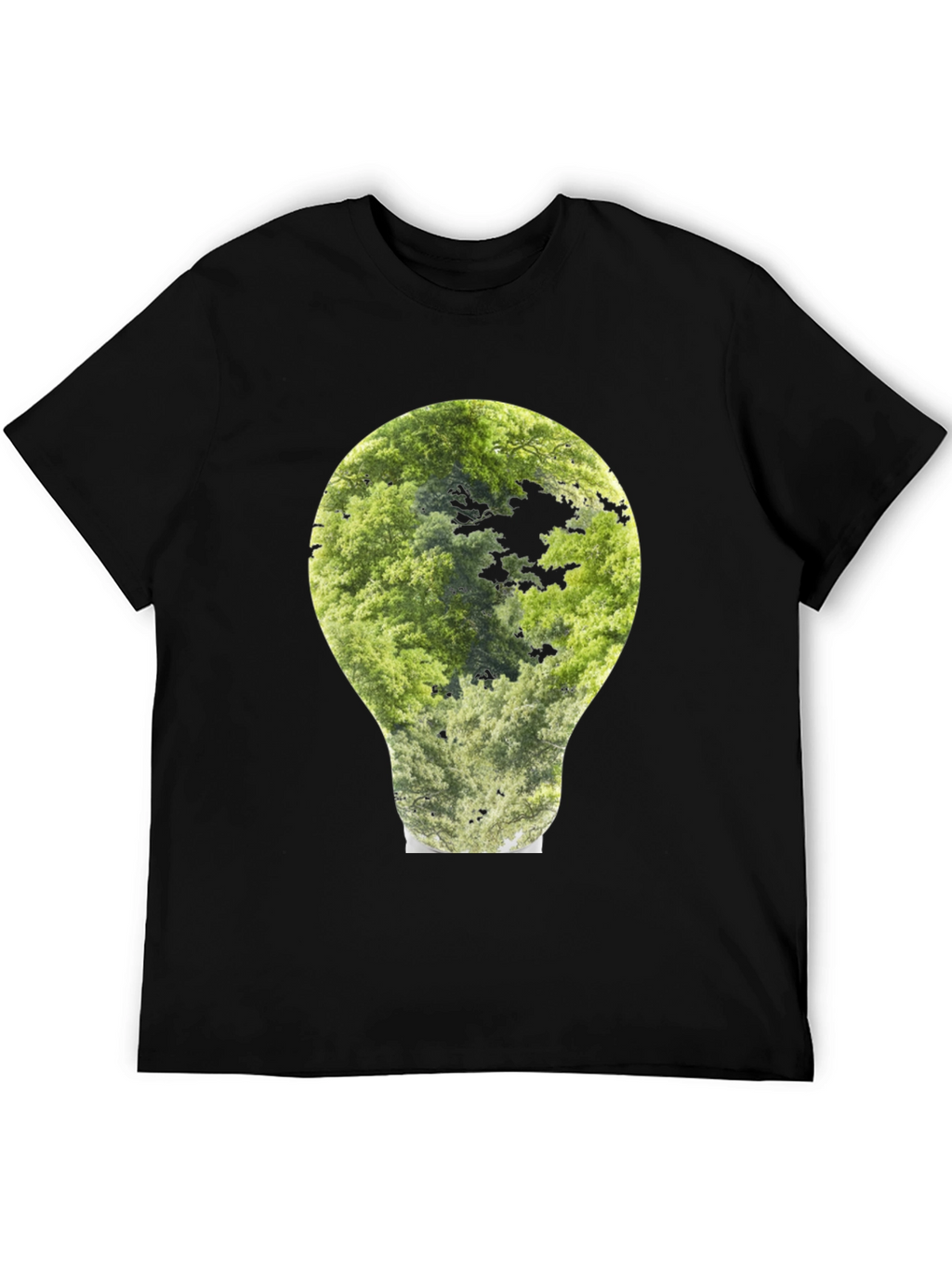 Nature Bulb Graphic Tee - Black Cotton Blend