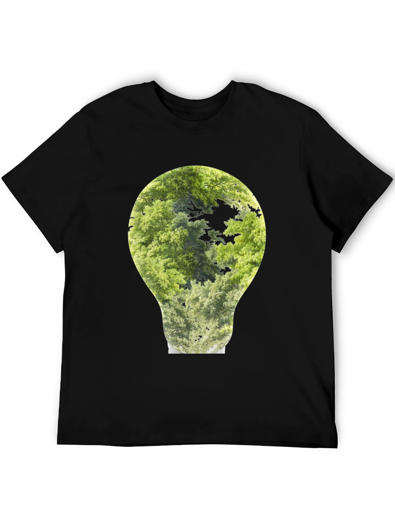Nature Bulb Graphic Tee - Black Cotton Blend