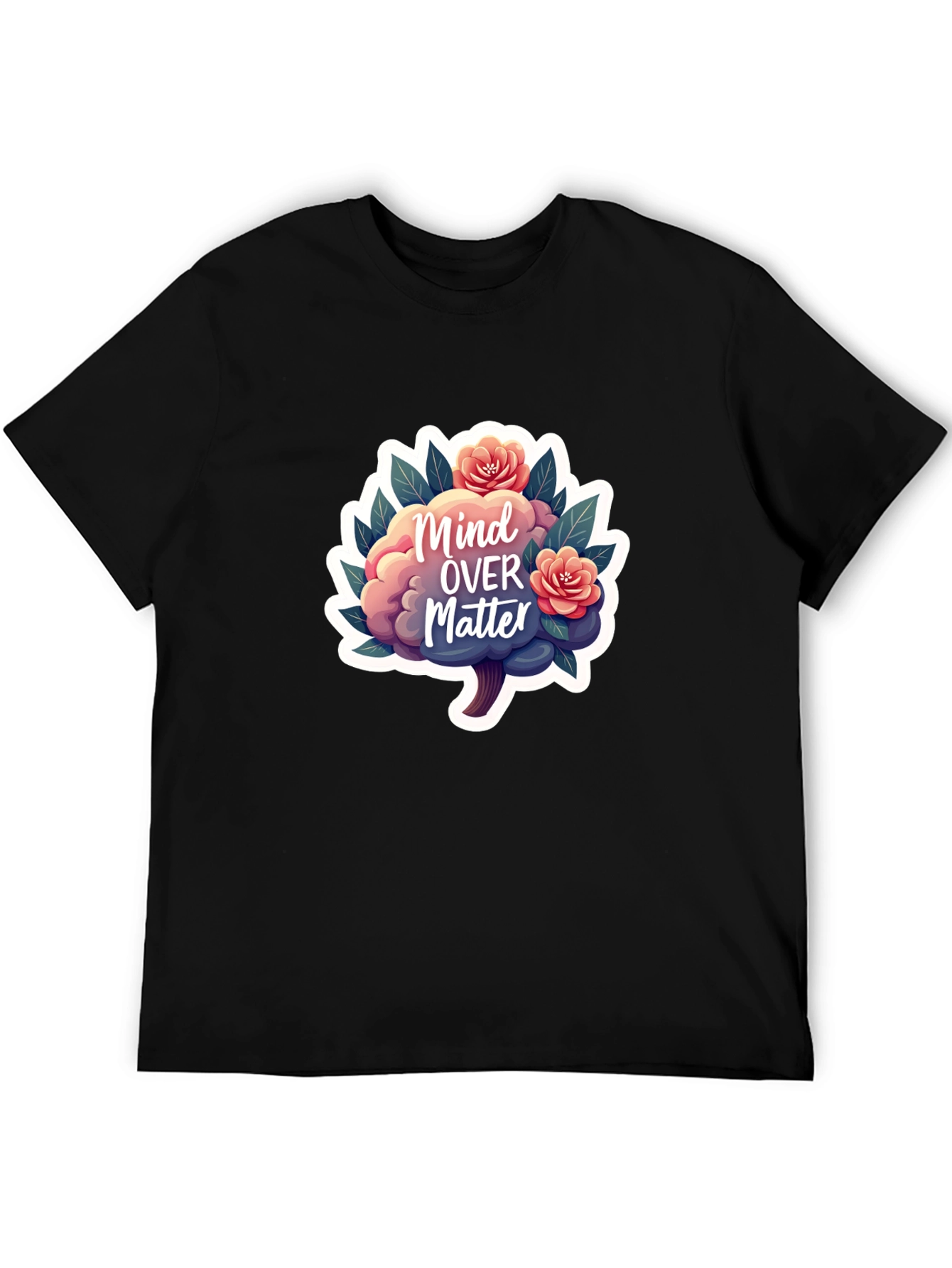 Mind Over Matter Brain and Flower Graphic Tee