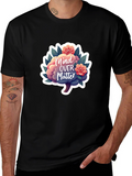 Mind Over Matter Brain and Flower Graphic Tee