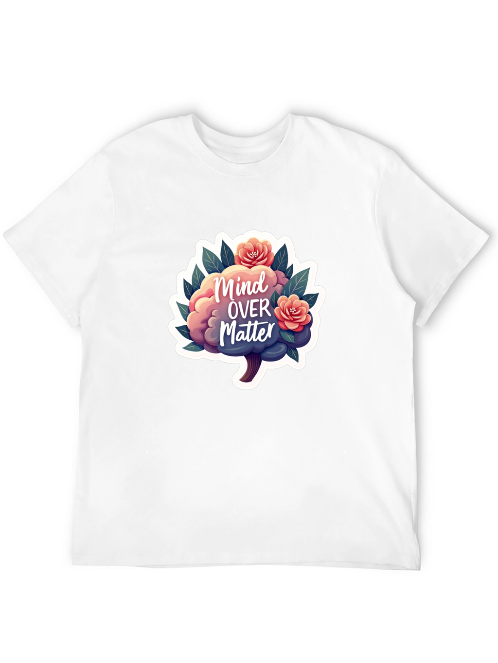 Mind Over Matter Brain and Flower Graphic Tee