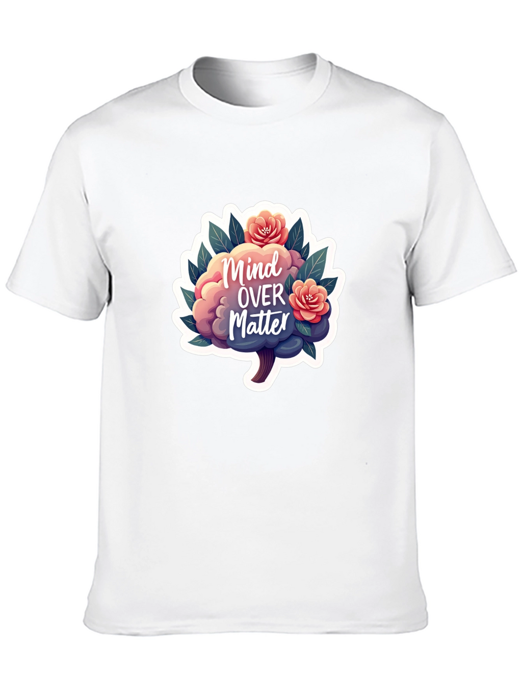 Mind Over Matter Brain and Flower Graphic Tee