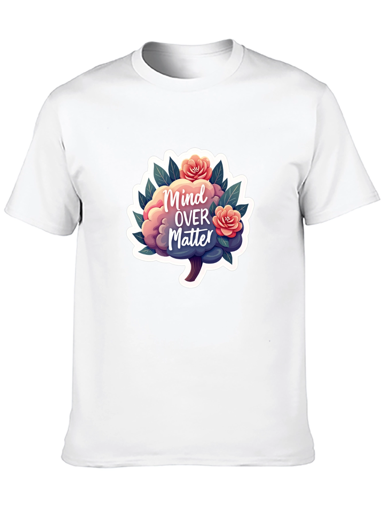 Mind Over Matter Brain and Flower Graphic Tee