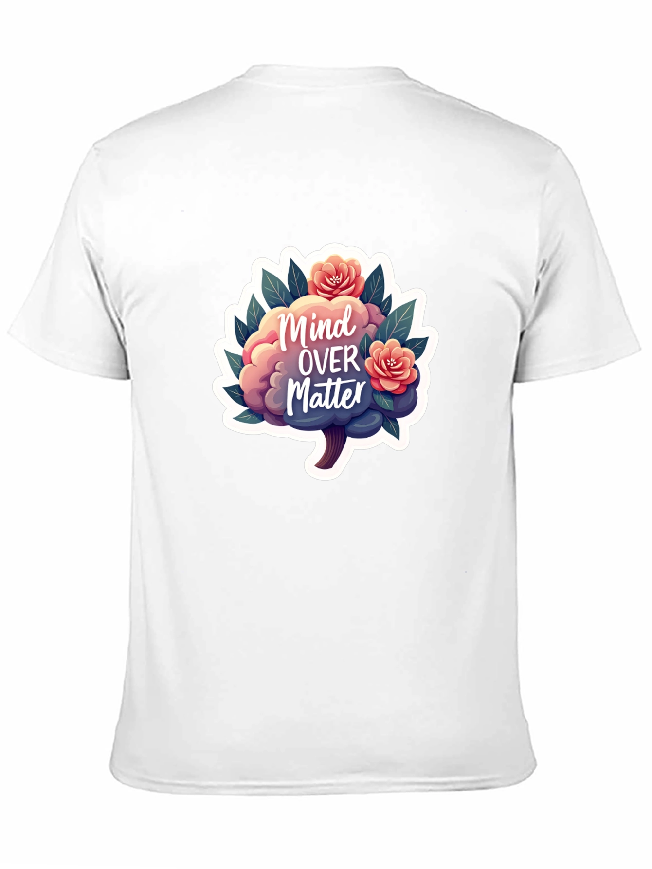 Mind Over Matter Brain and Flower Graphic Tee