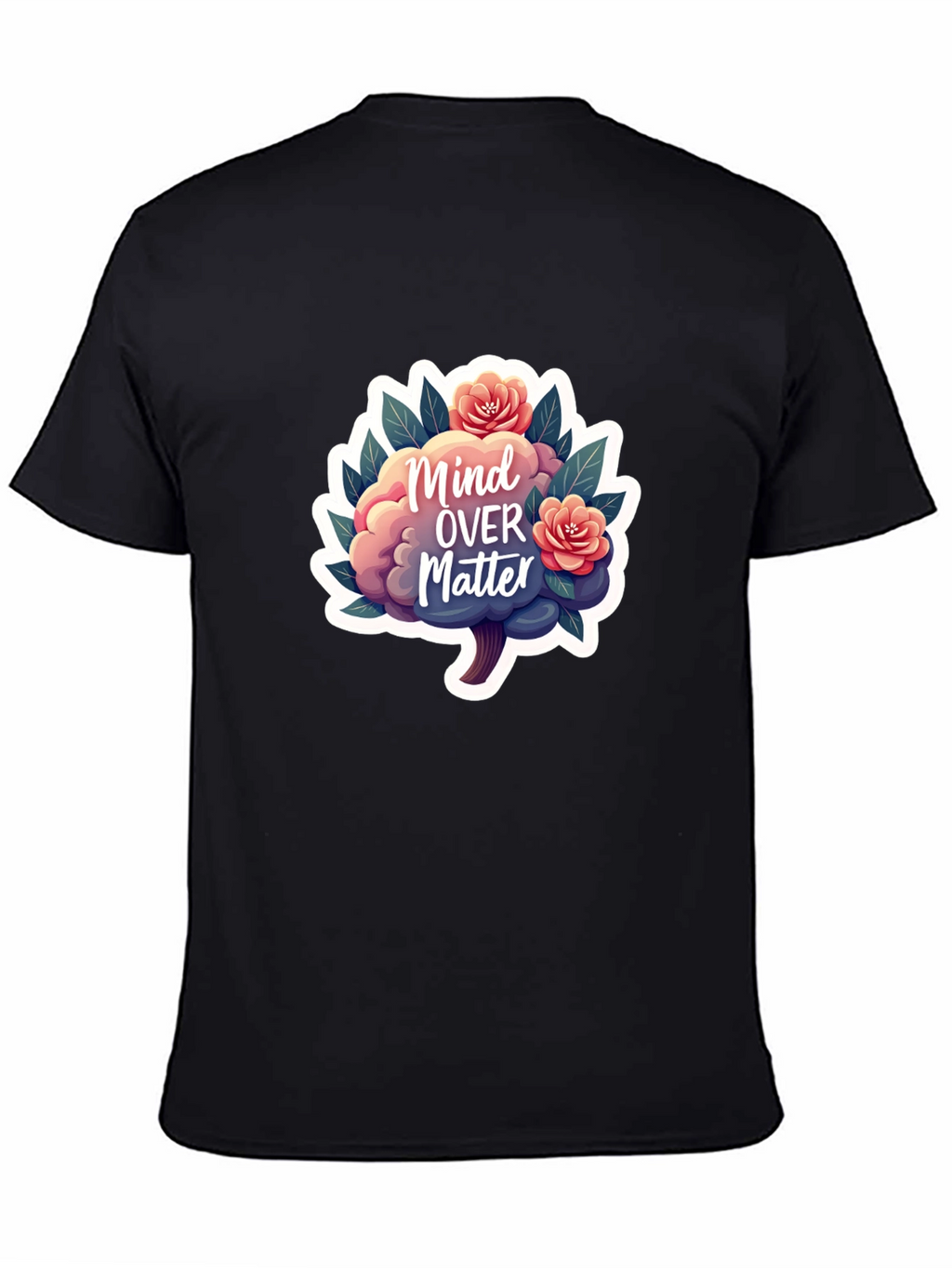 Mind Over Matter Brain and Flower Graphic Tee