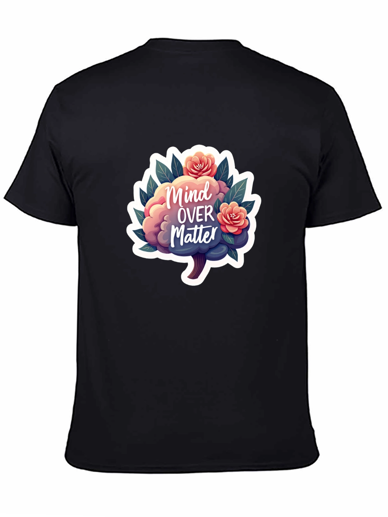 Mind Over Matter Brain and Flower Graphic Tee