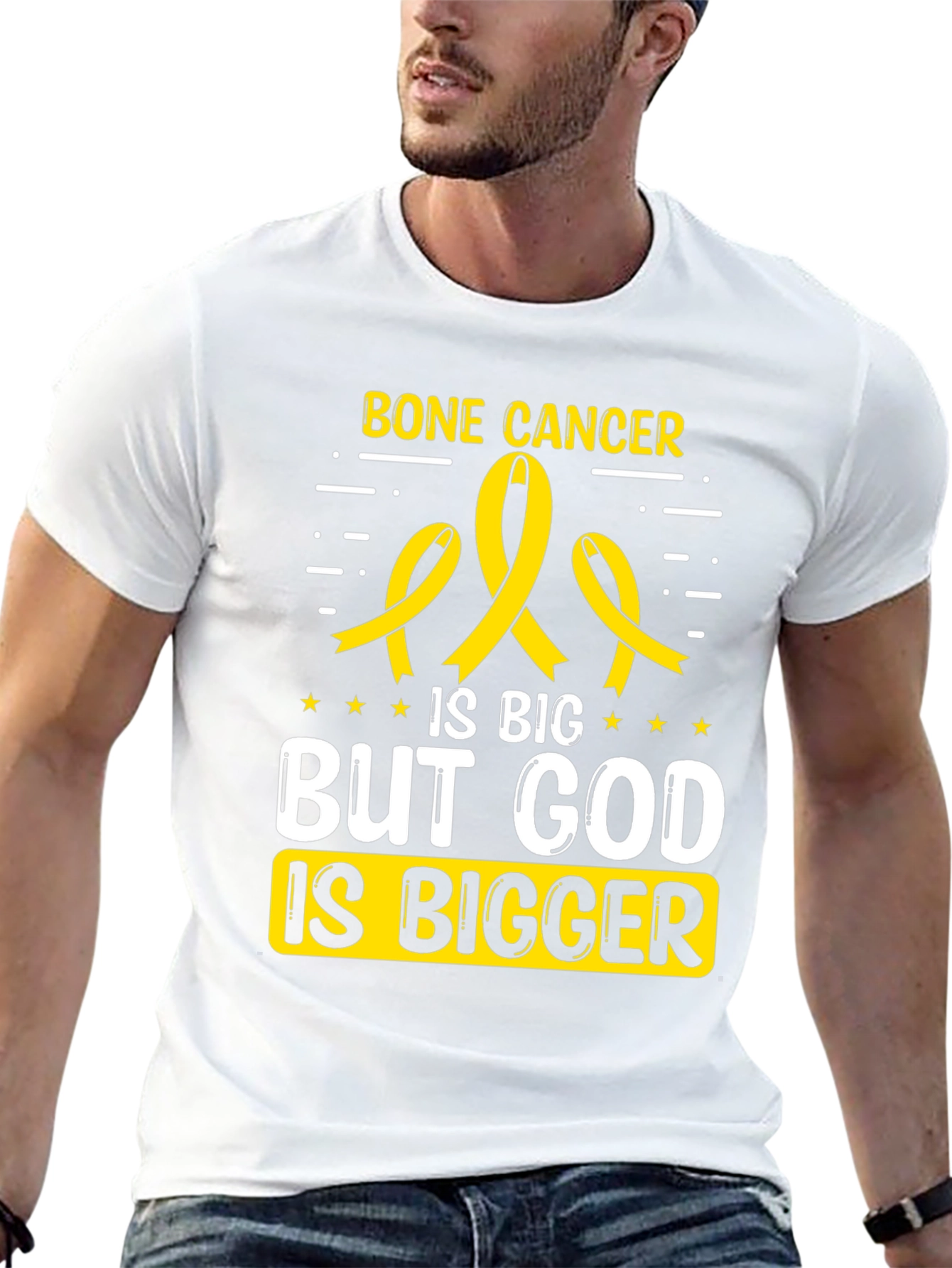 Bone Cancer Awareness T-Shirt - God is Bigger