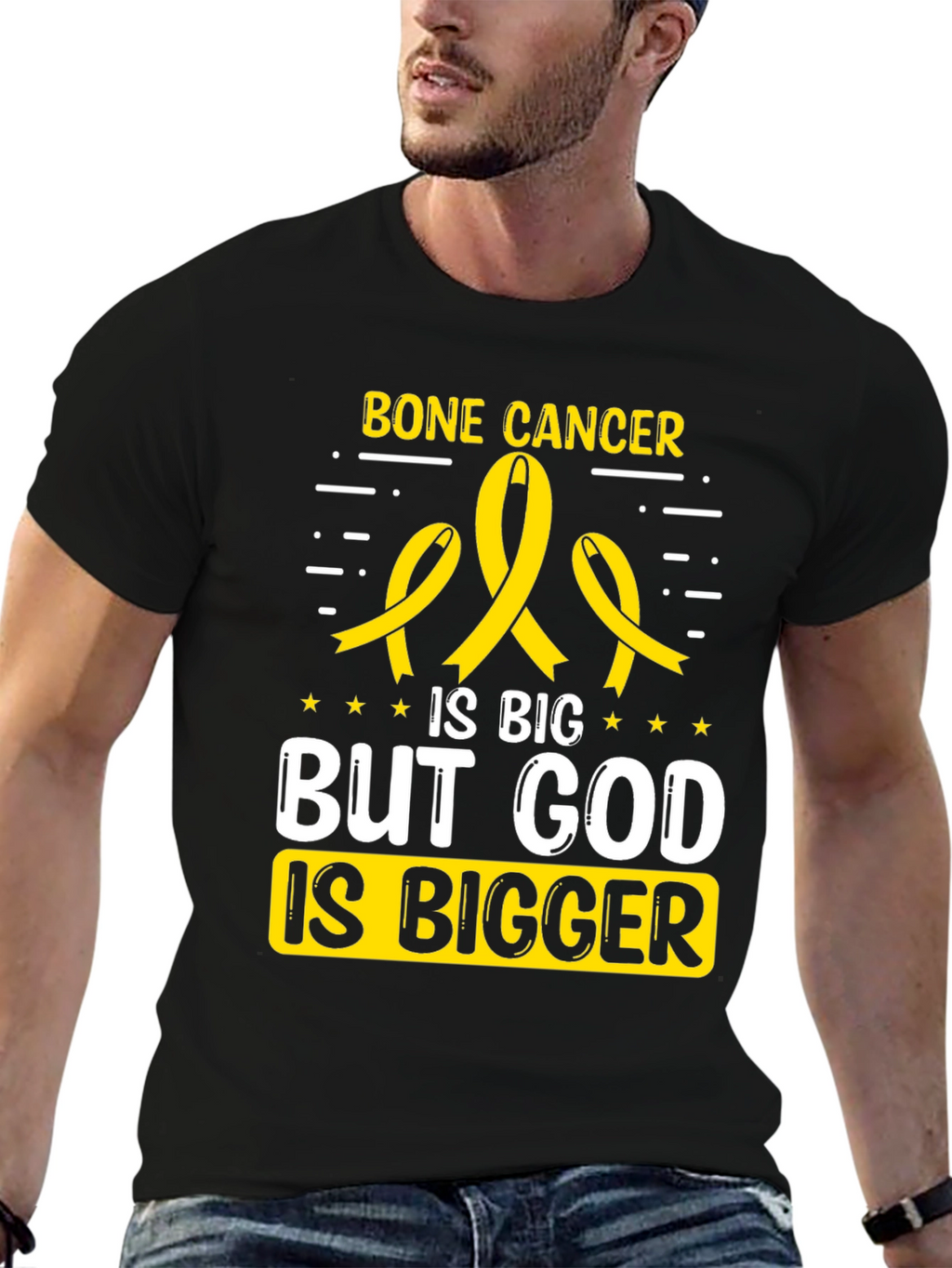 Bone Cancer Awareness T-Shirt - God is Bigger