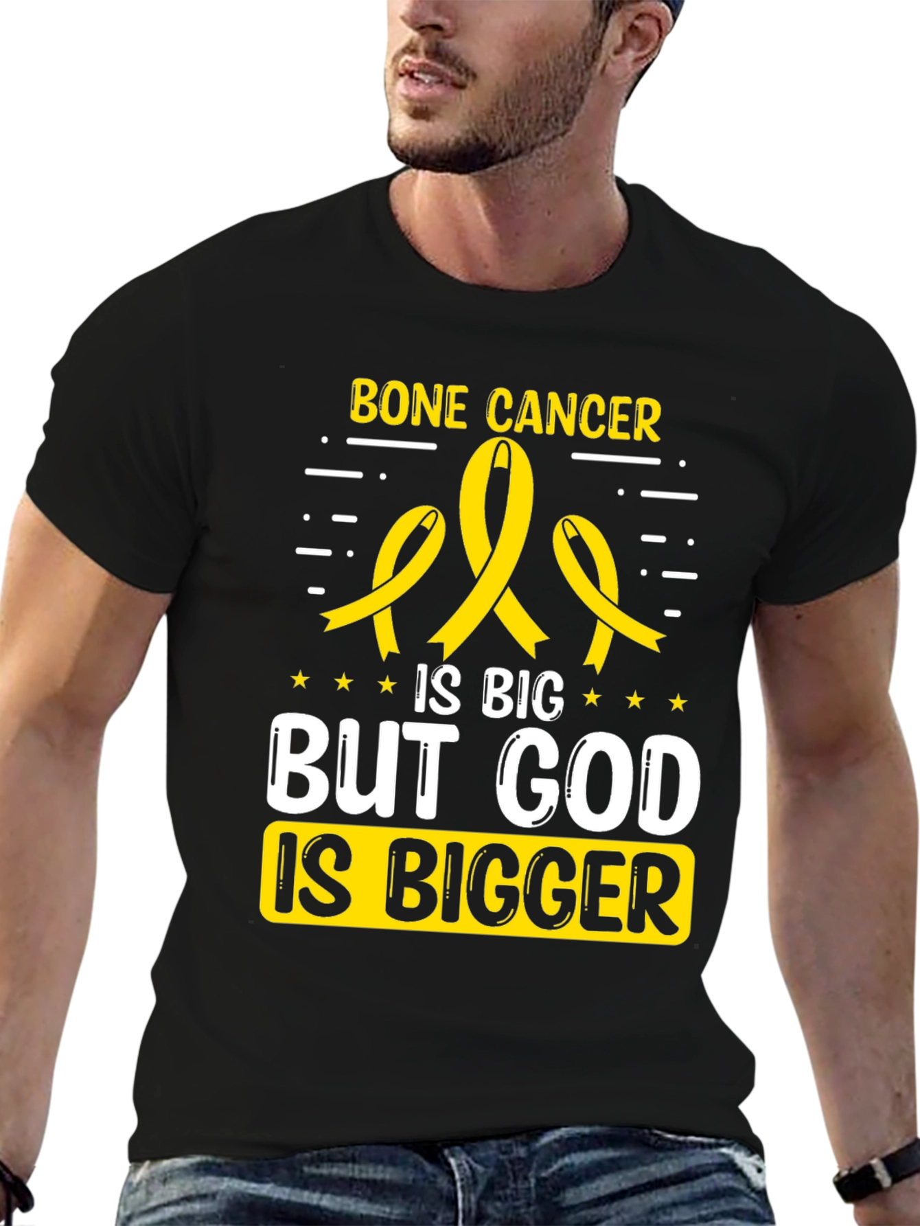 Bone Cancer Awareness T-Shirt - God is Bigger