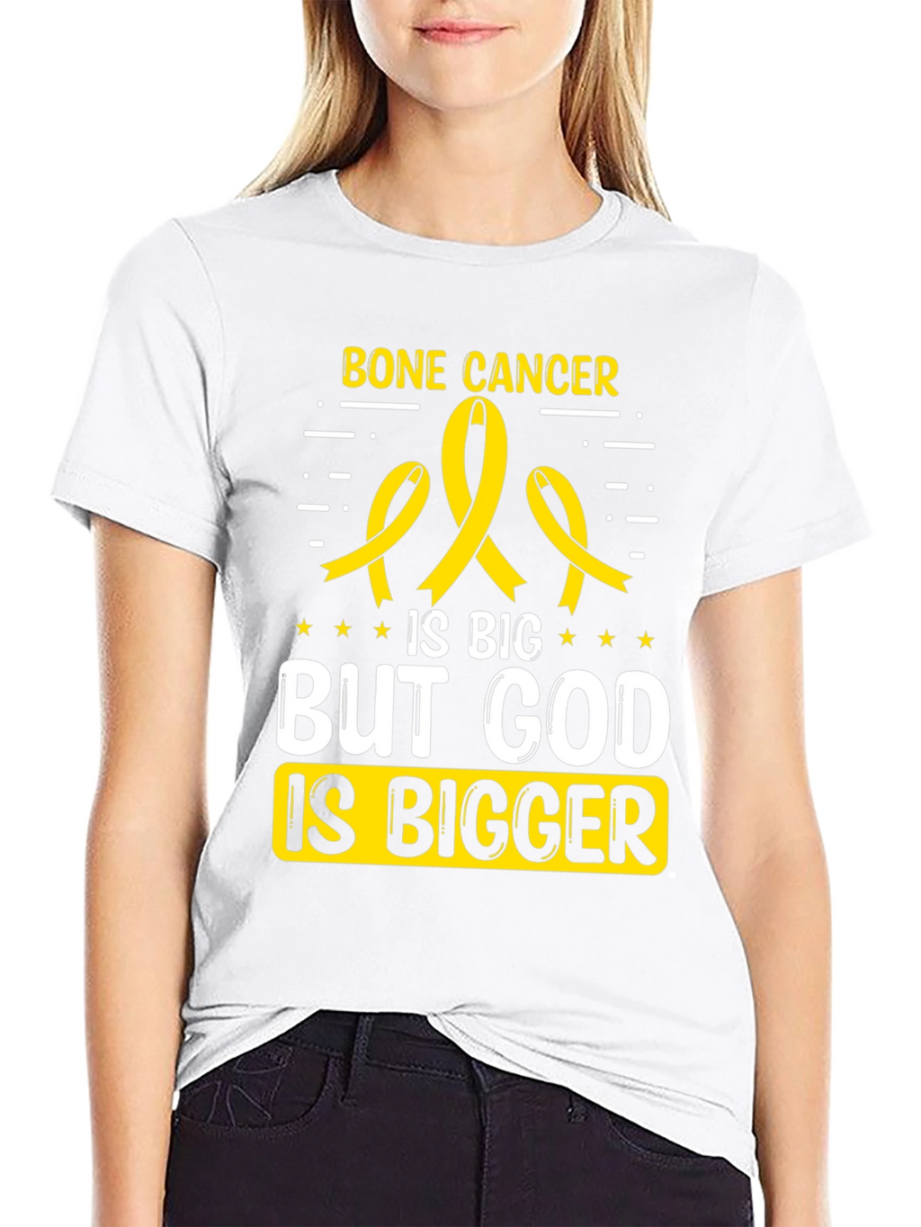 Bone Cancer Awareness T-Shirt - God is Bigger