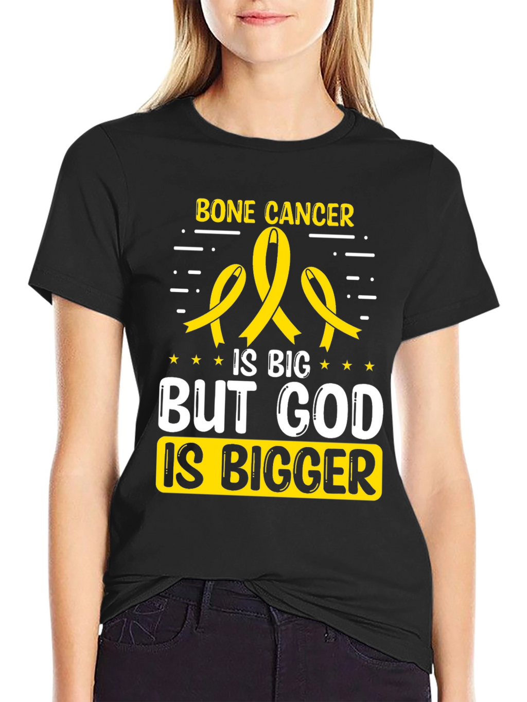 Bone Cancer Awareness T-Shirt - God is Bigger