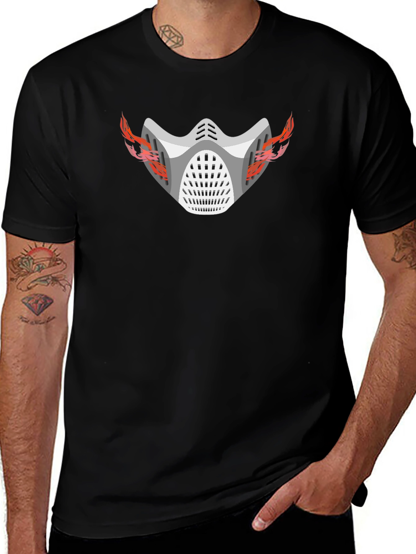 Flaming Mask Graphic T-Shirt