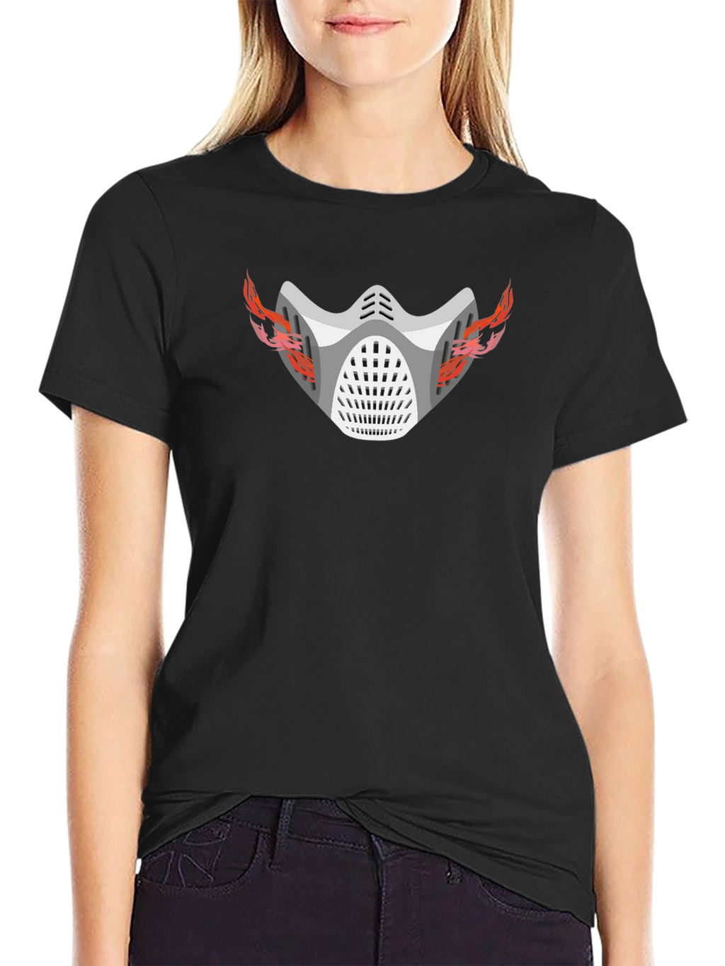 Flaming Mask Graphic T-Shirt