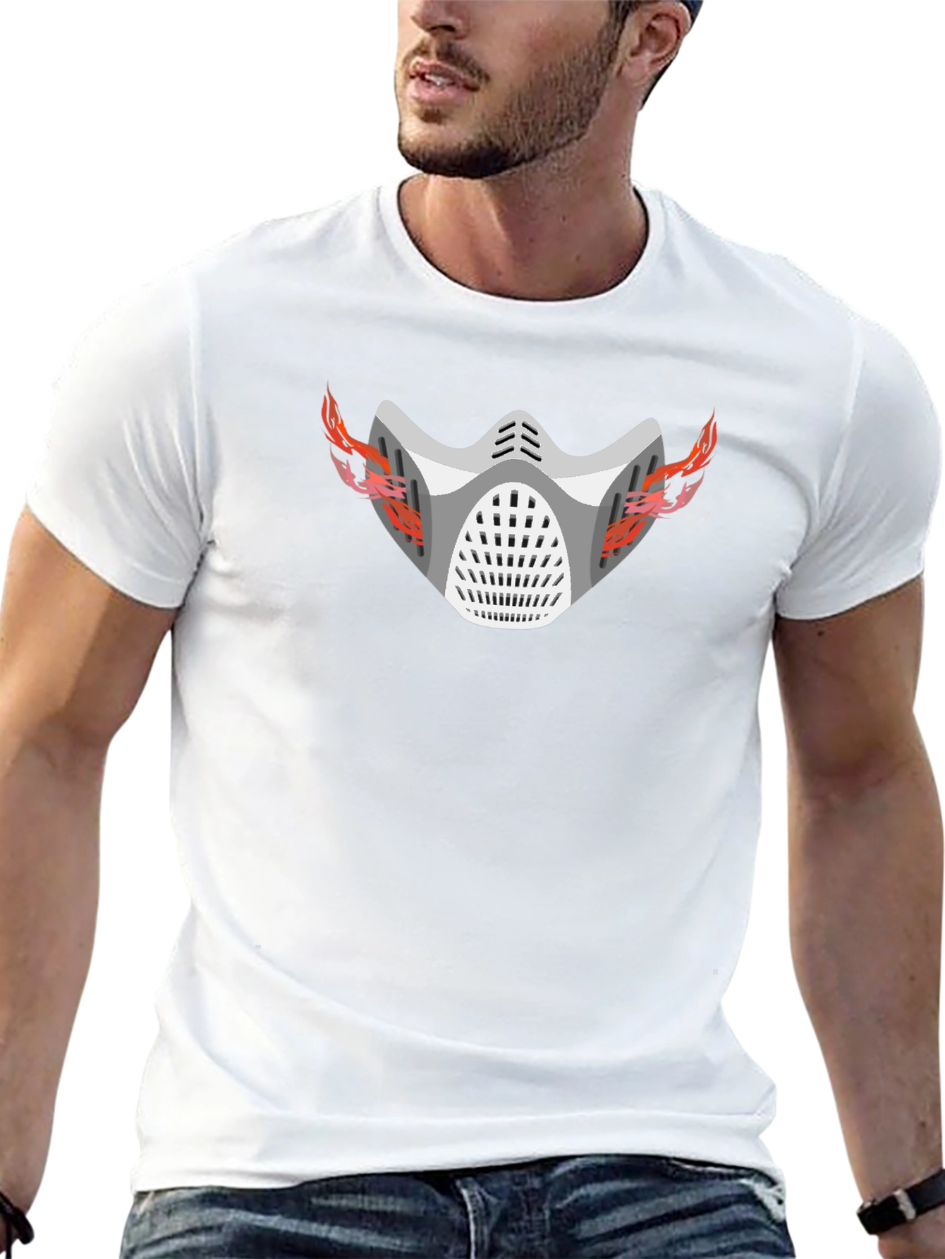 Flaming Mask Graphic T-Shirt
