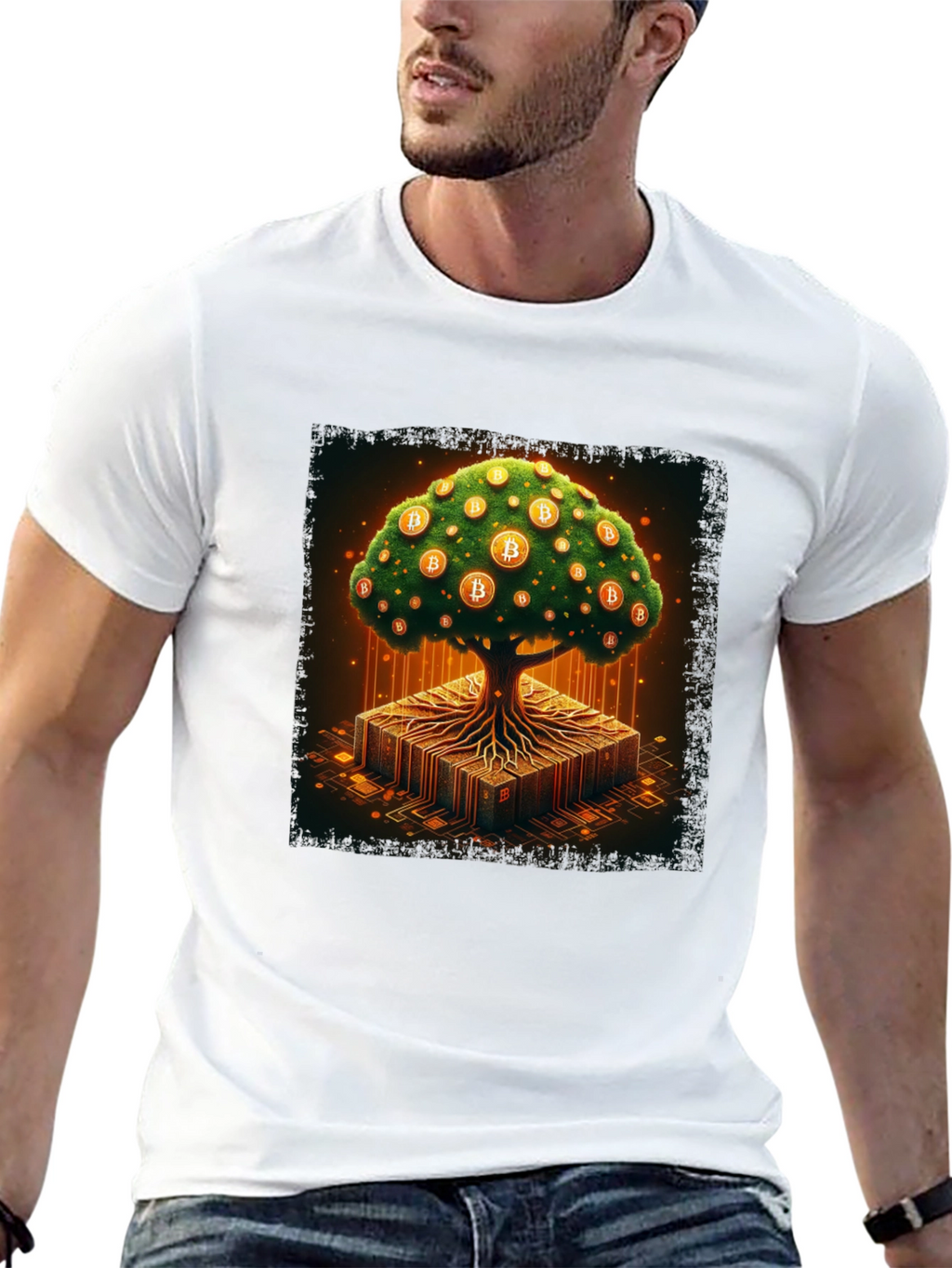Bitcoin Tree Black T-Shirt - Crypto Lover