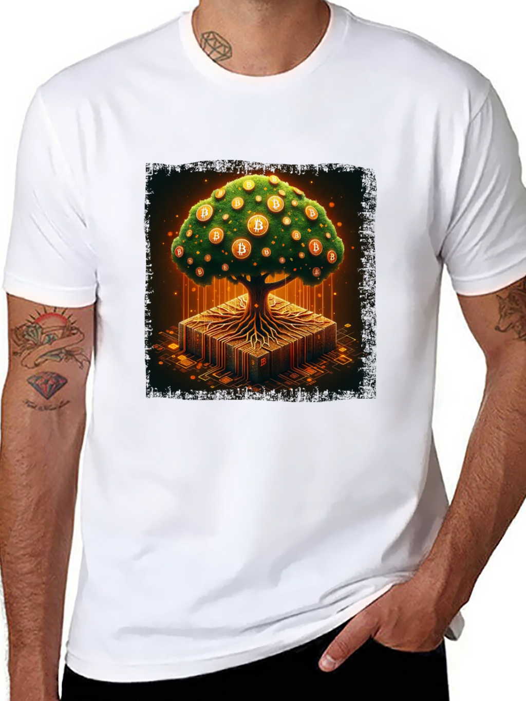 Bitcoin Tree Black T-Shirt - Crypto Lover