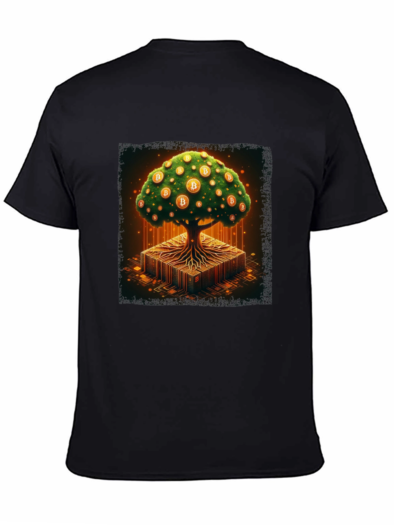 Bitcoin Tree Black T-Shirt - Crypto Lover