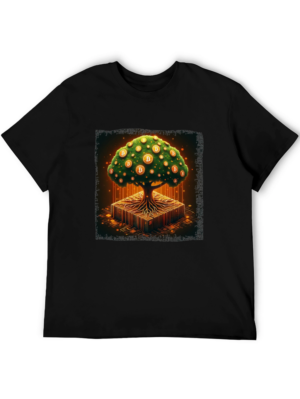 Bitcoin Tree Black T-Shirt - Crypto Lover