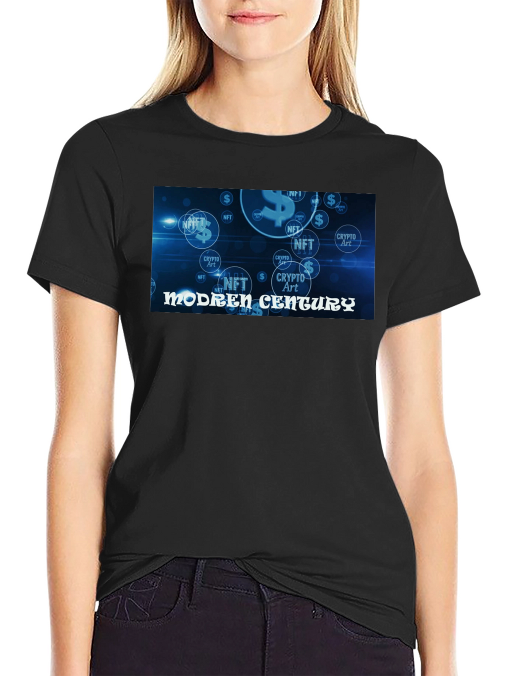 Modern Century Crypto Art NFT Black Tee