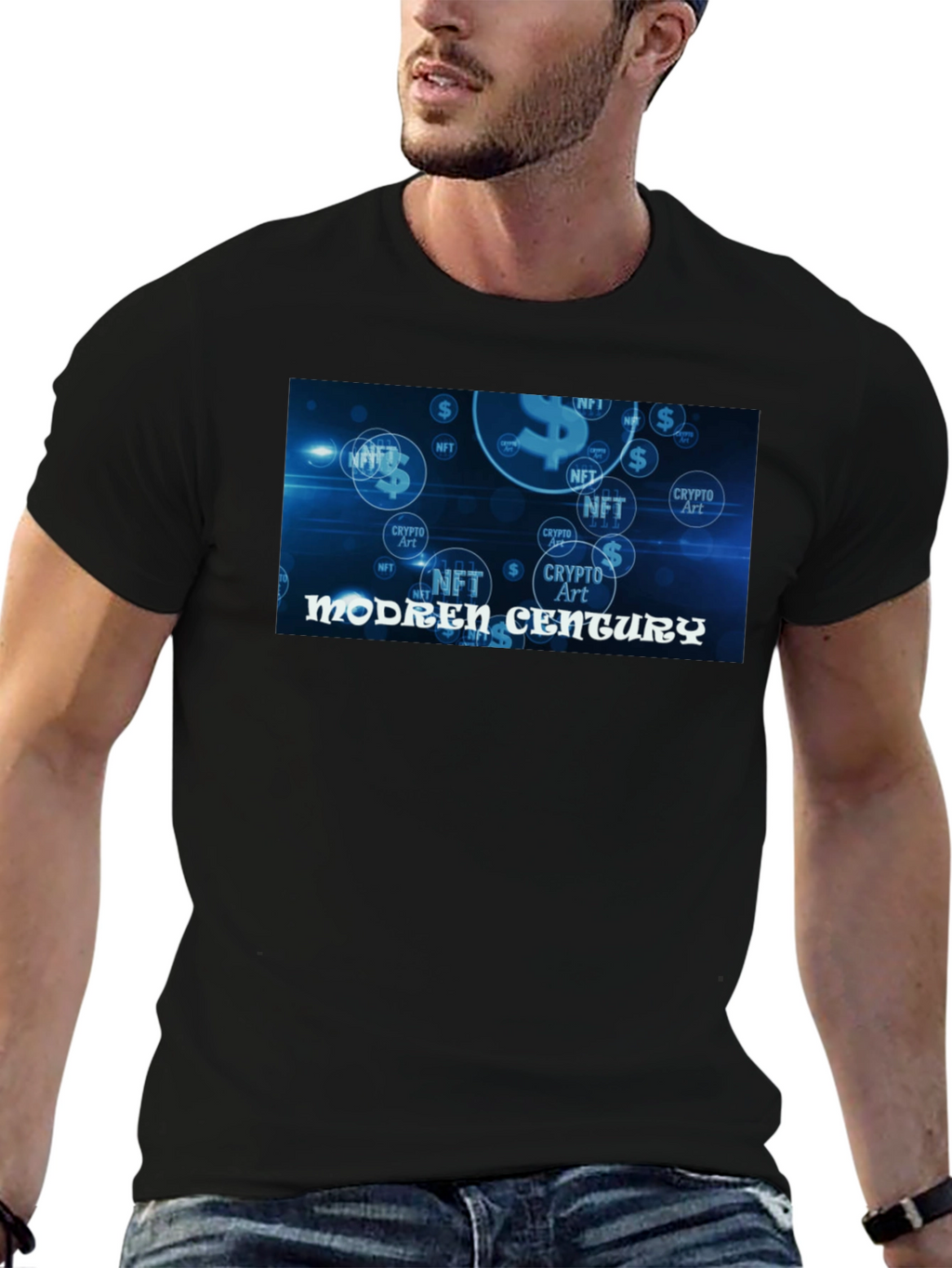 Modern Century Crypto Art NFT Black Tee