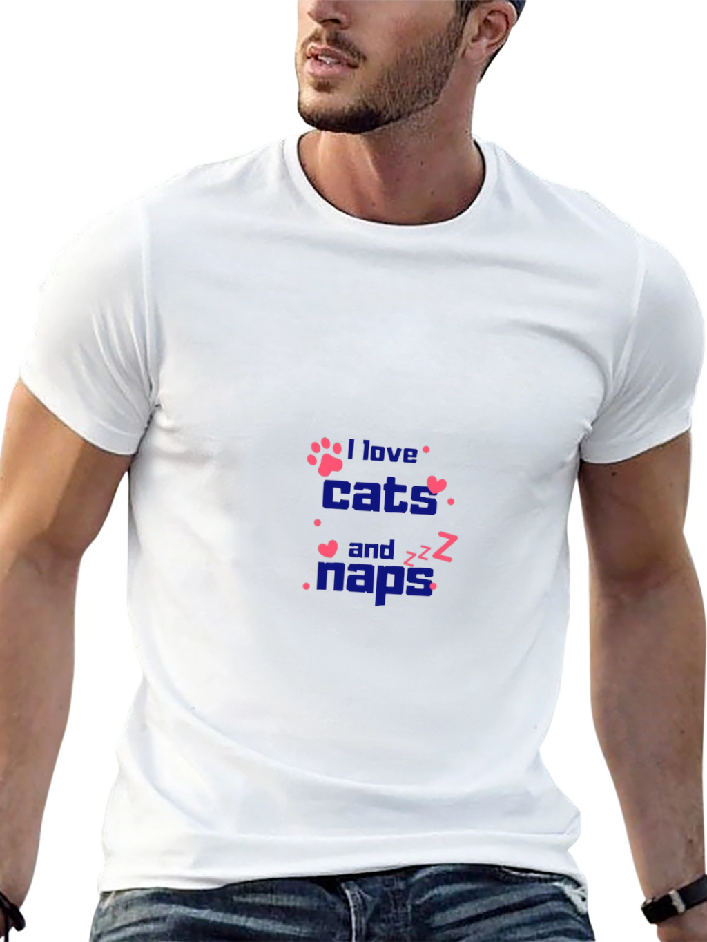 I Love Cats and Naps Graphic Tee - Black