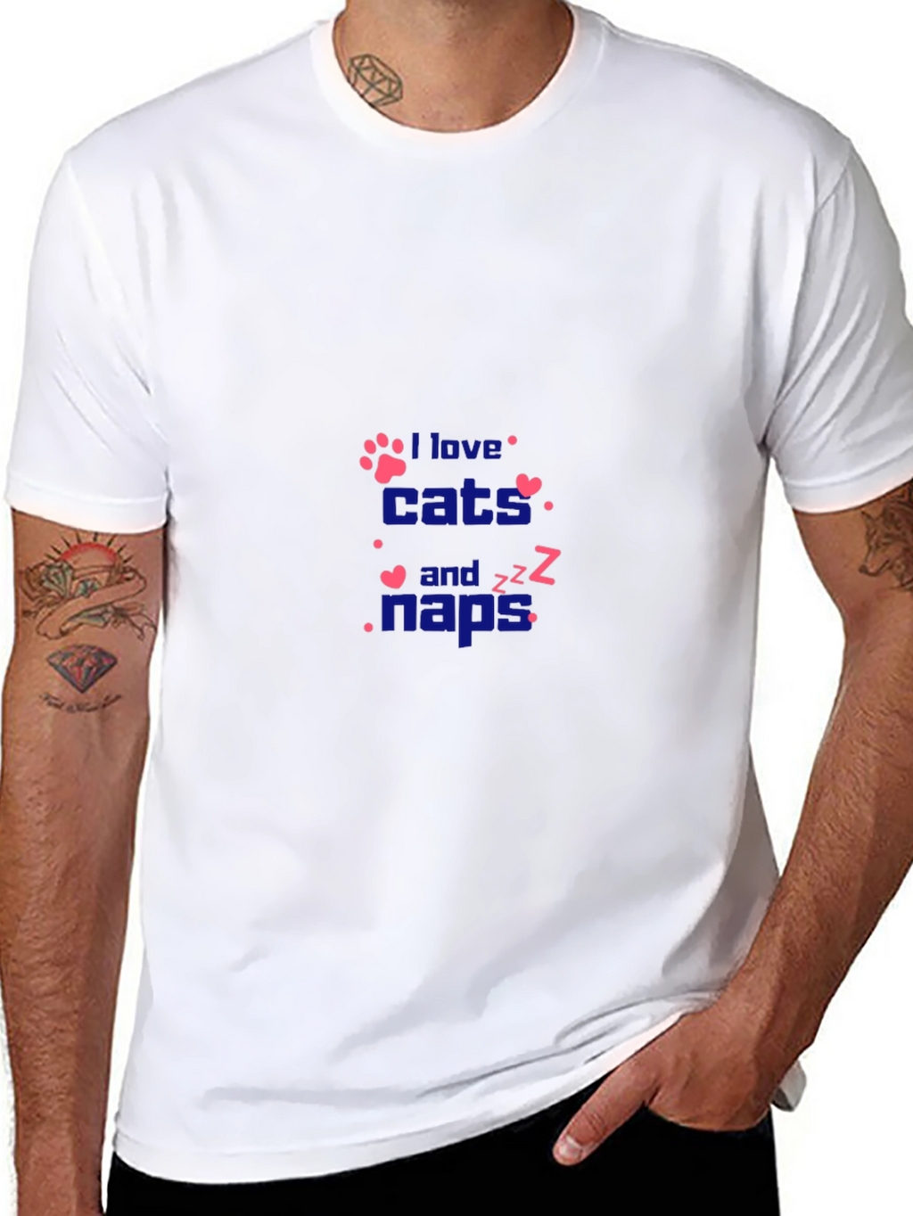 I Love Cats and Naps Graphic Tee - Black