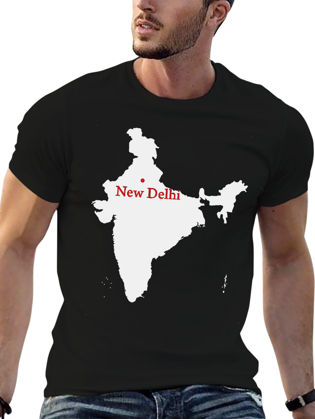 India Map T-Shirt - New Delhi Graphic Tee