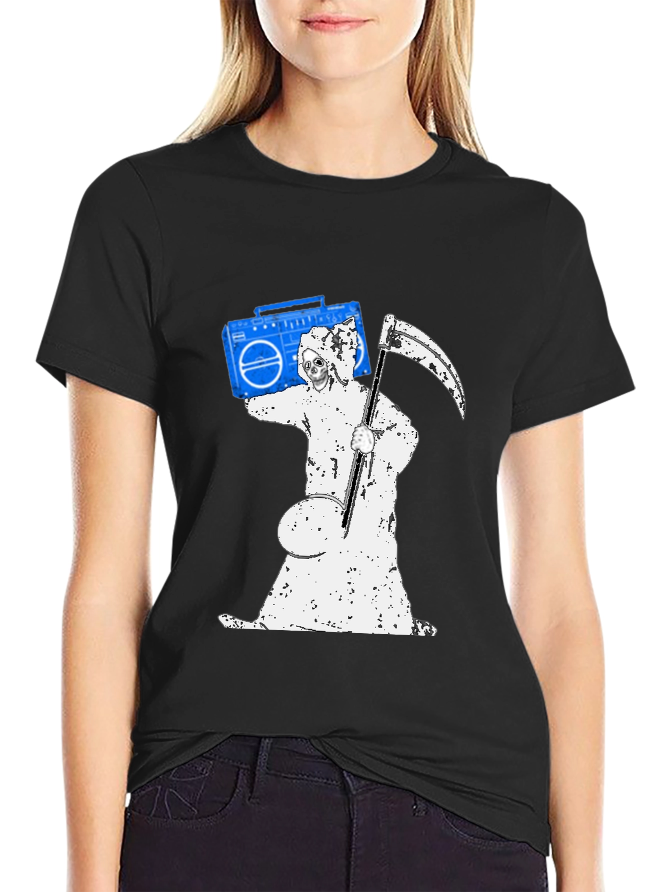 Grim Reaper Boombox Graphic T-Shirt