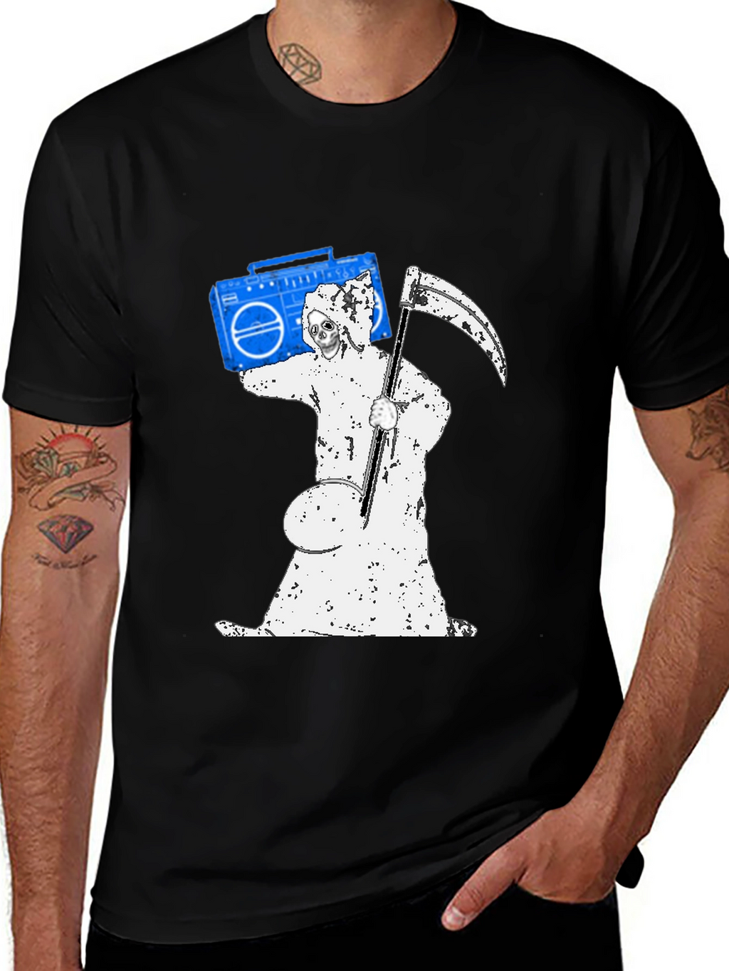 Grim Reaper Boombox Graphic T-Shirt