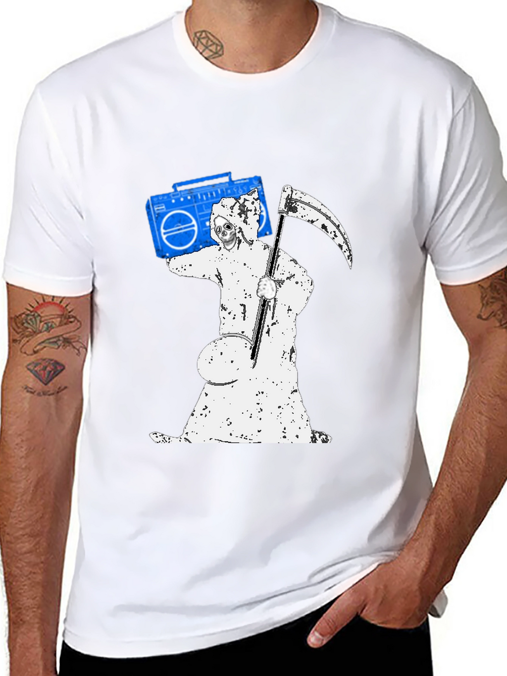 Grim Reaper Boombox Graphic T-Shirt