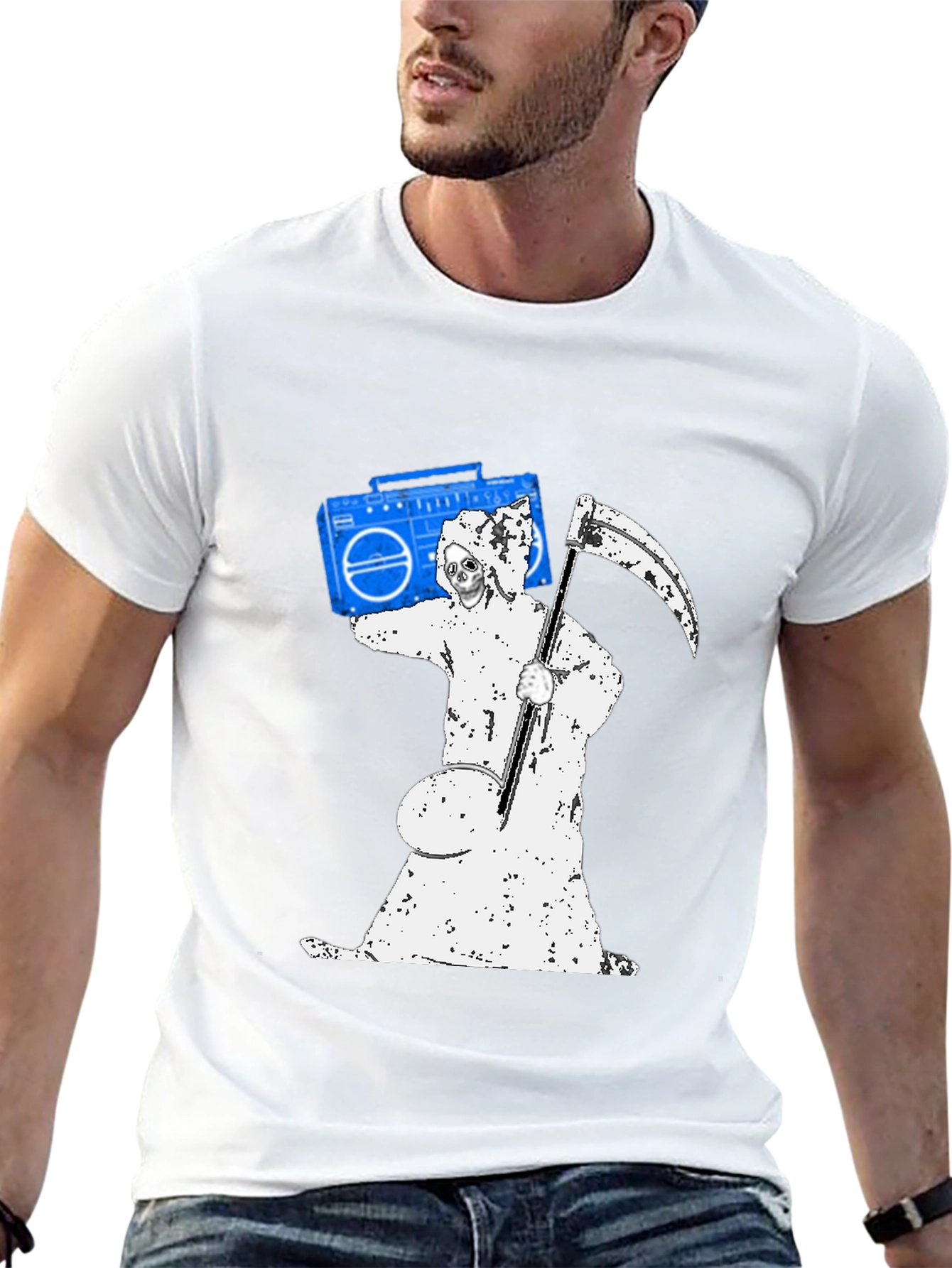 Grim Reaper Boombox Graphic T-Shirt