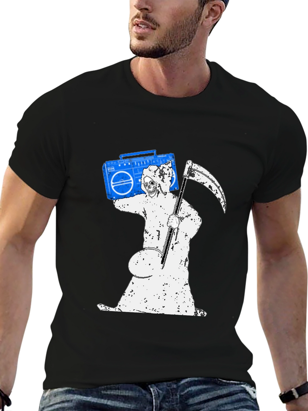 Grim Reaper Boombox Graphic T-Shirt
