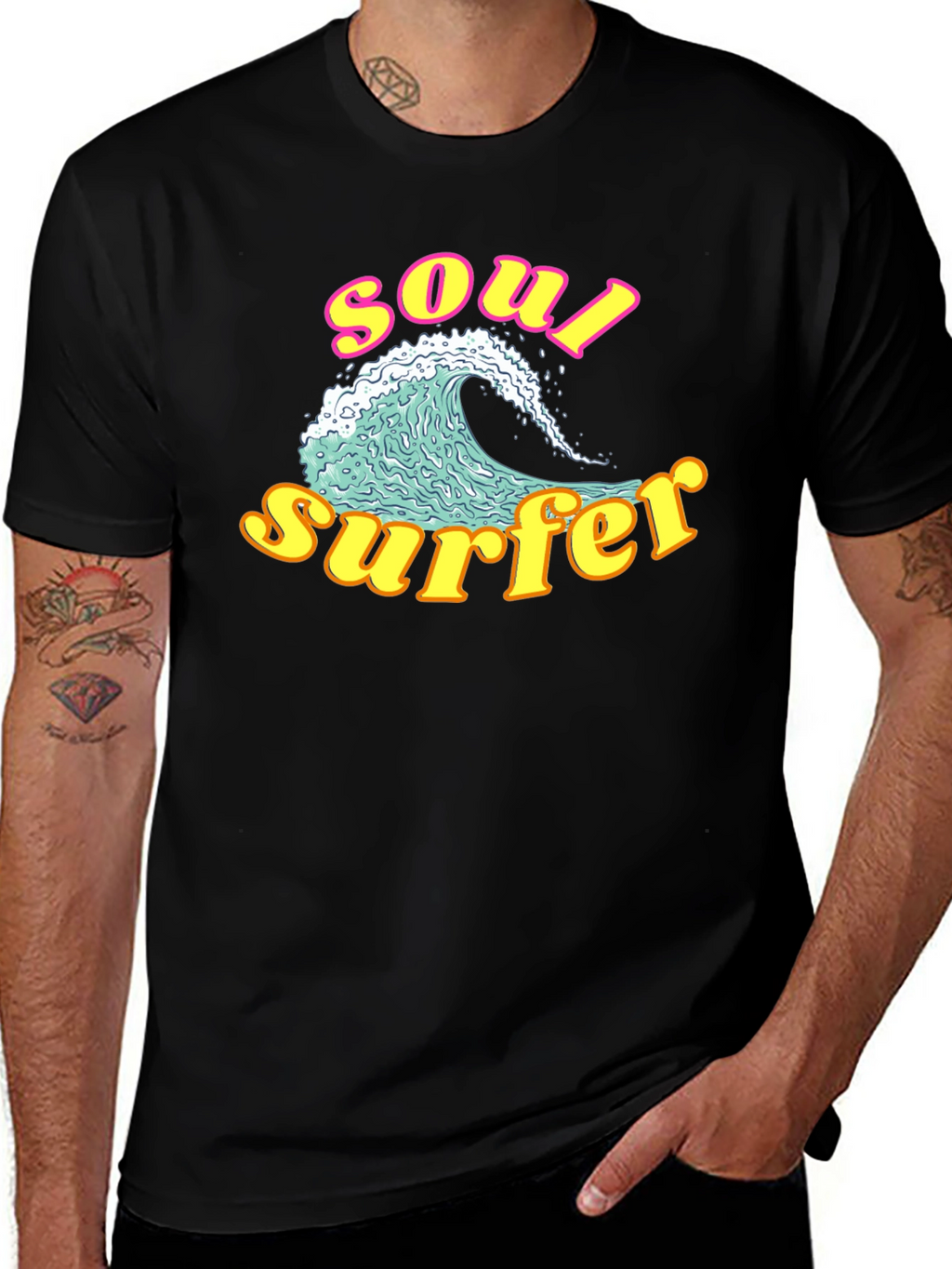Soul Surfer Graphic Tee - Retro Wave Design