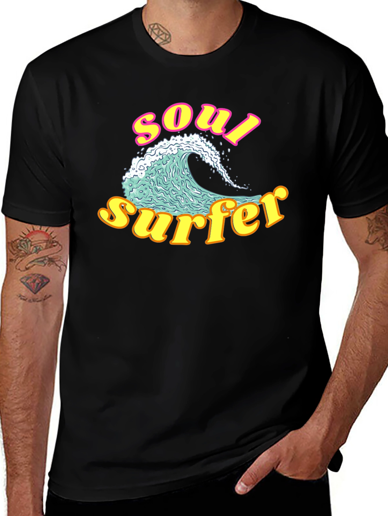 Soul Surfer Graphic Tee - Retro Wave Design