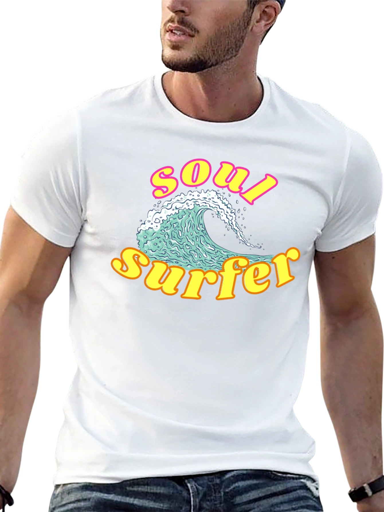 Soul Surfer Graphic Tee - Retro Wave Design