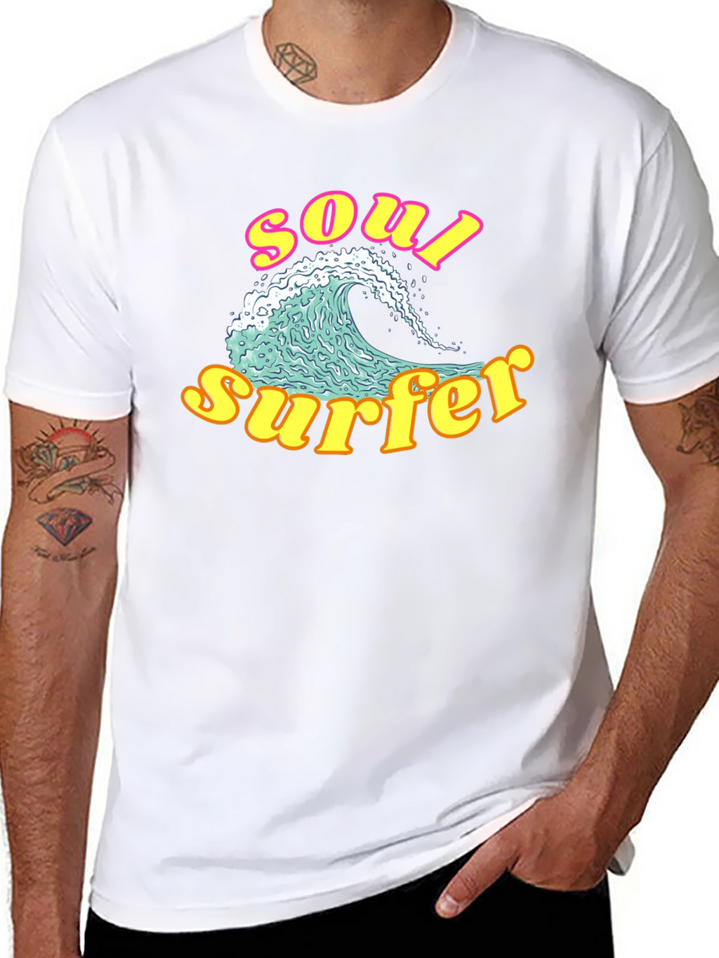 Soul Surfer Graphic Tee - Retro Wave Design
