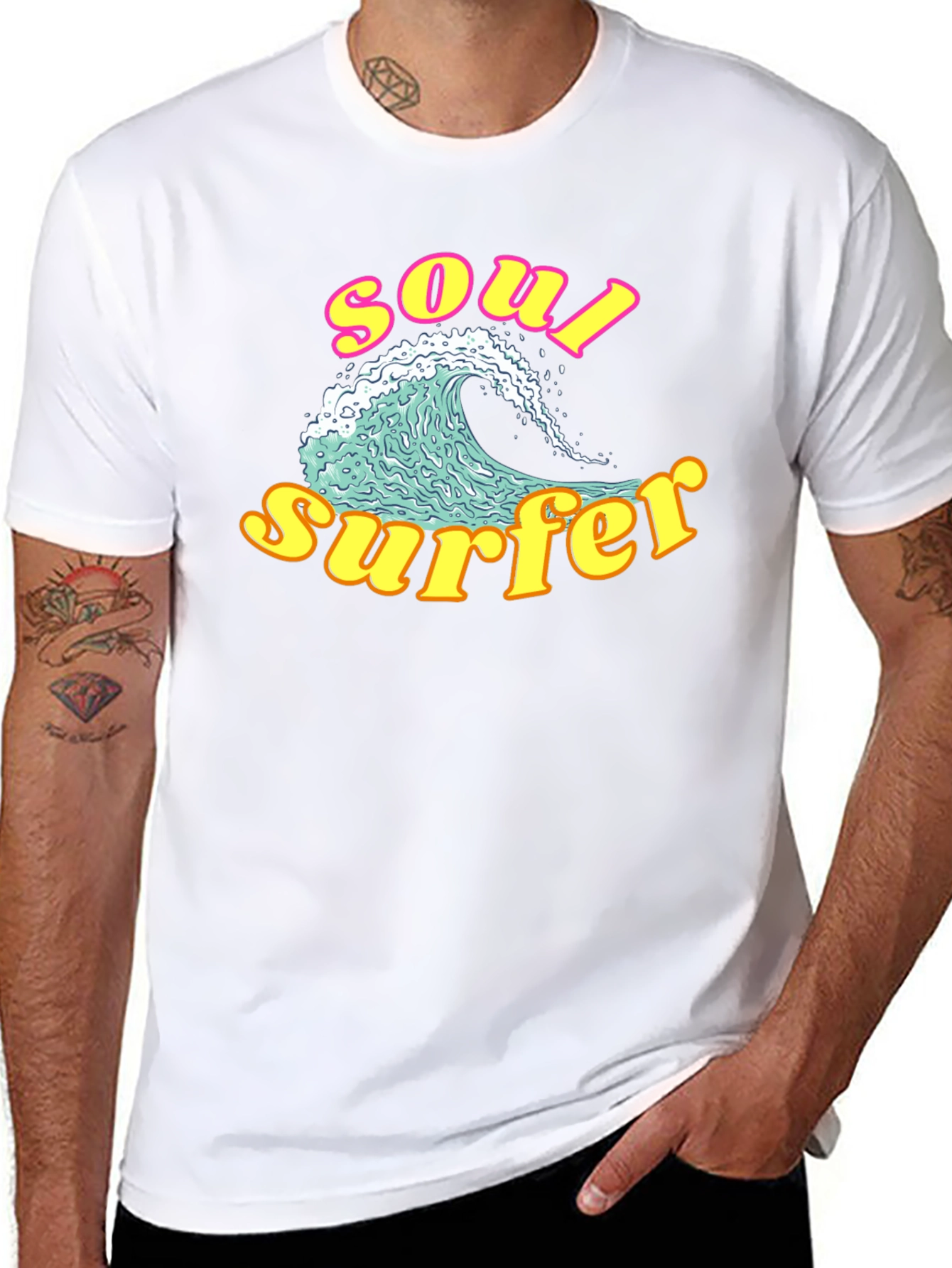 Soul Surfer Graphic Tee - Retro Wave Design