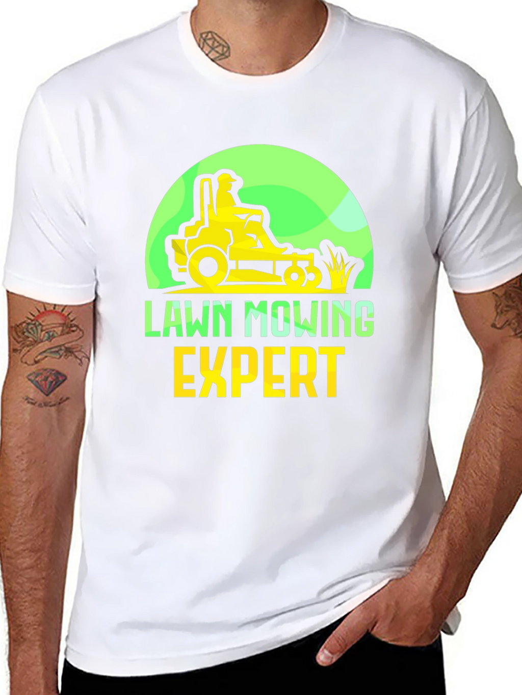 Lawn Mowing Expert T-Shirt - Ride-On Mower Graphic Tee