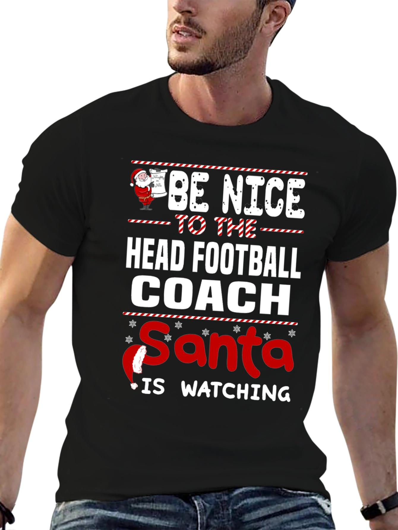 Be Nice to The Head Football Coach Christmas T-Shirt
