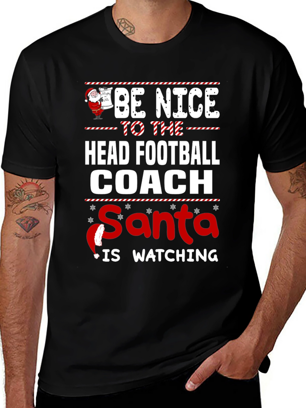 Be Nice to The Head Football Coach Christmas T-Shirt