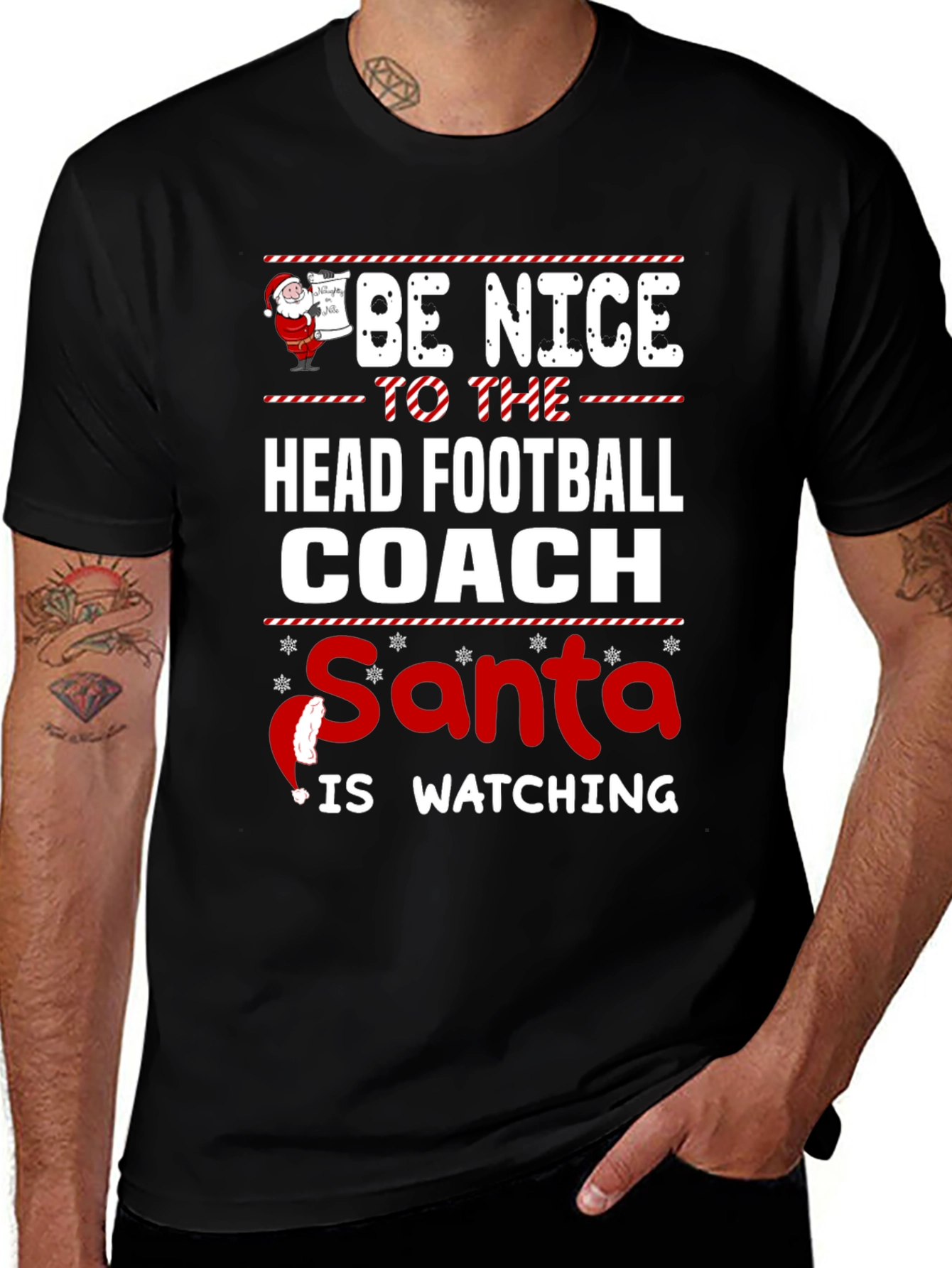 Be Nice to The Head Football Coach Christmas T-Shirt
