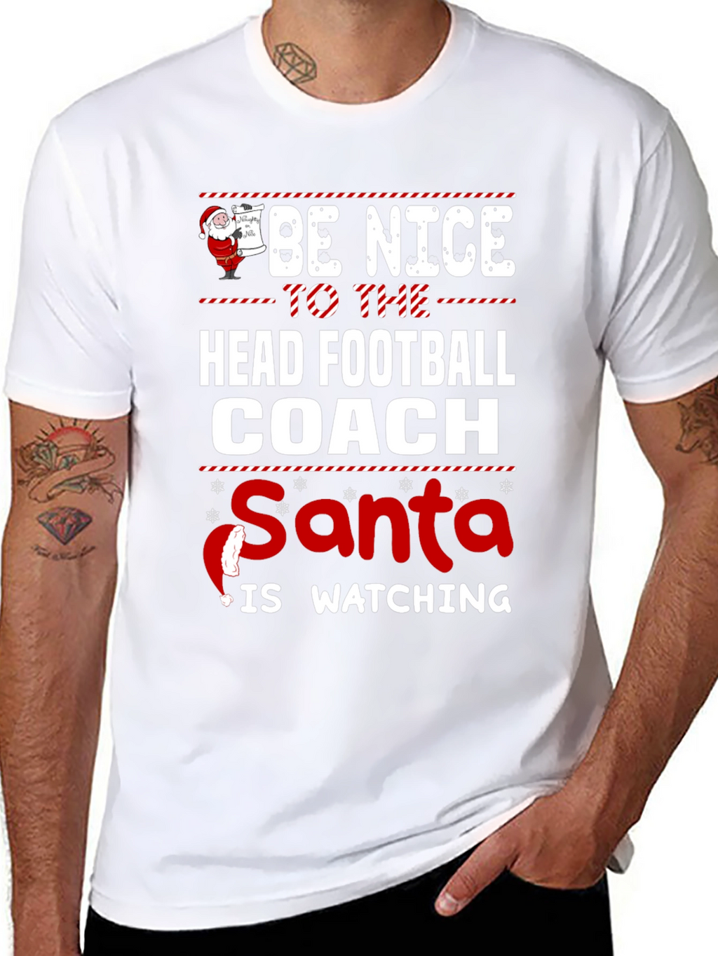 Be Nice to The Head Football Coach Christmas T-Shirt
