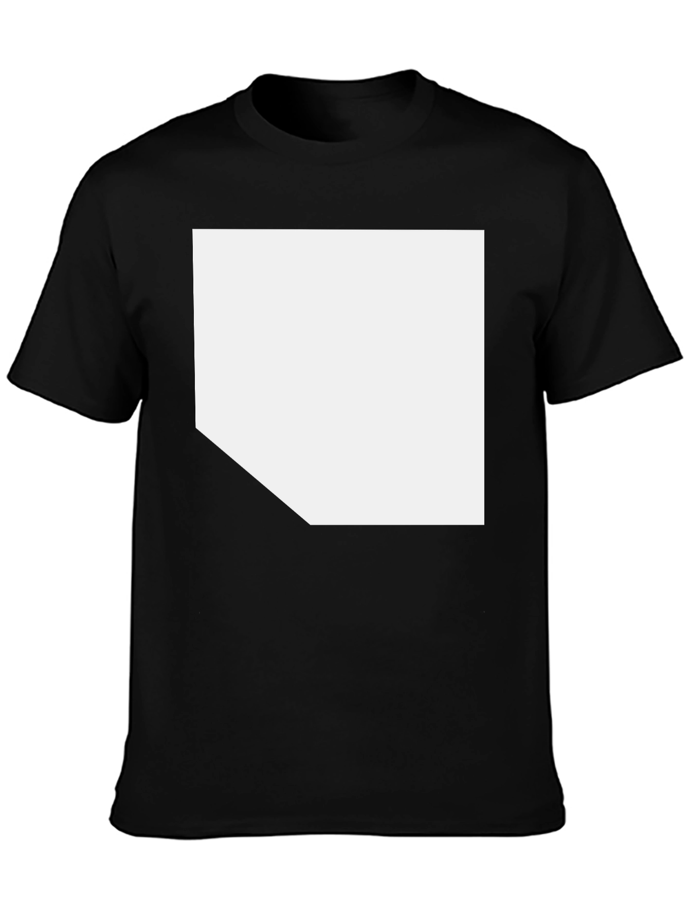 Mens Black Casual T-Shirt with Custom Print Area