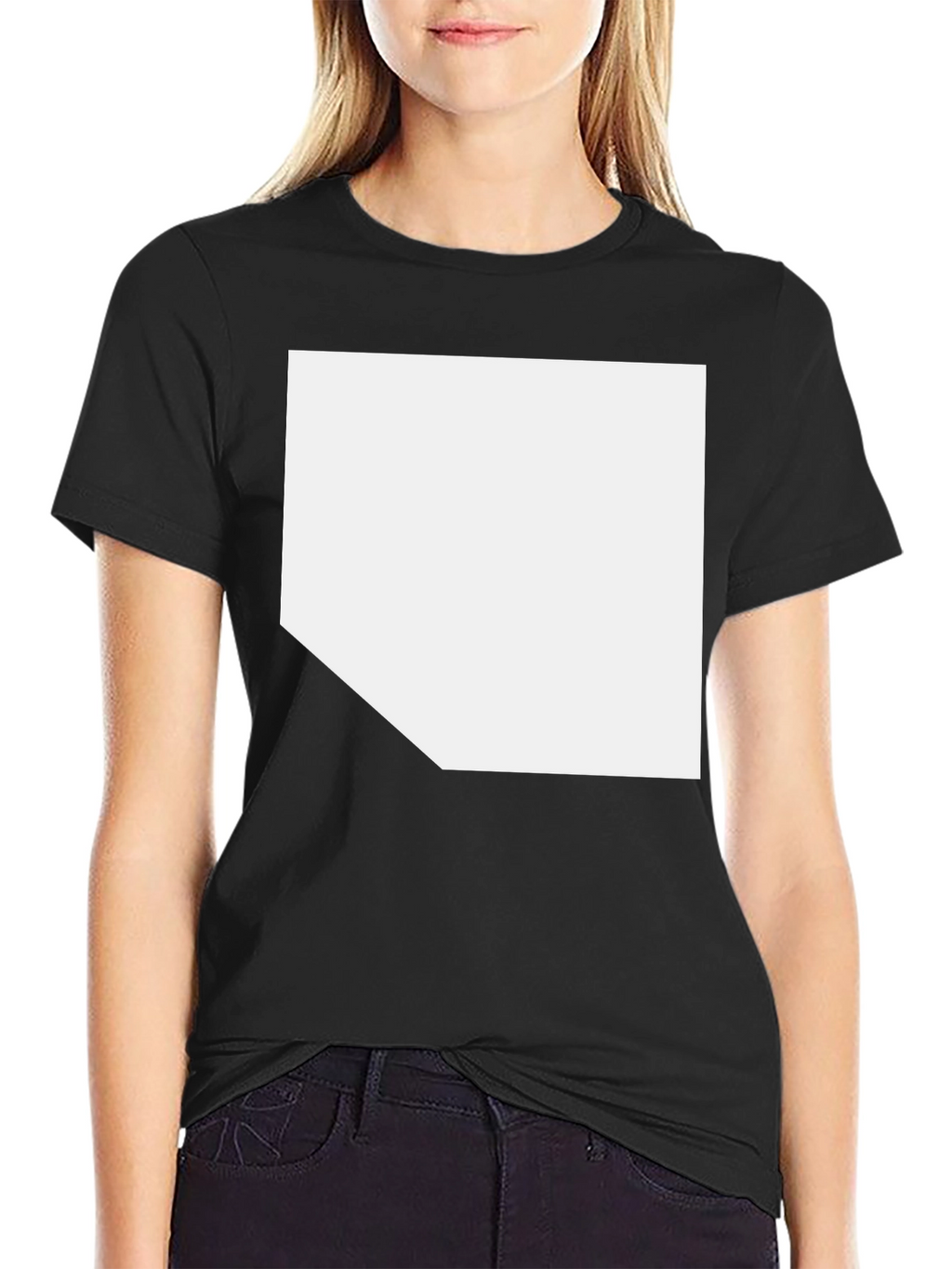 Mens Black Casual T-Shirt with Custom Print Area
