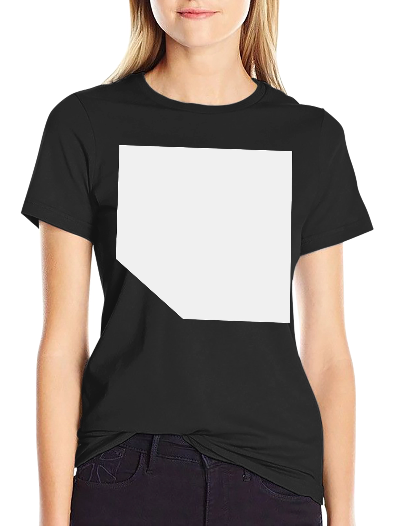 Mens Black Casual T-Shirt with Custom Print Area